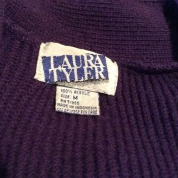Laura Tyler Purple Cardigan Sweater M - Picture 5 of 5